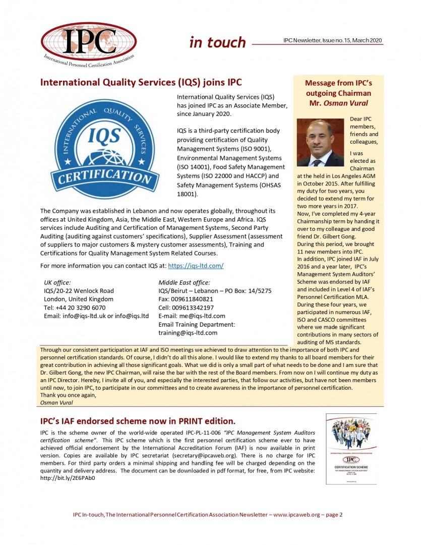 IPC Newsletter