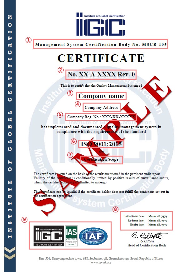 Example of IGC's Certificate