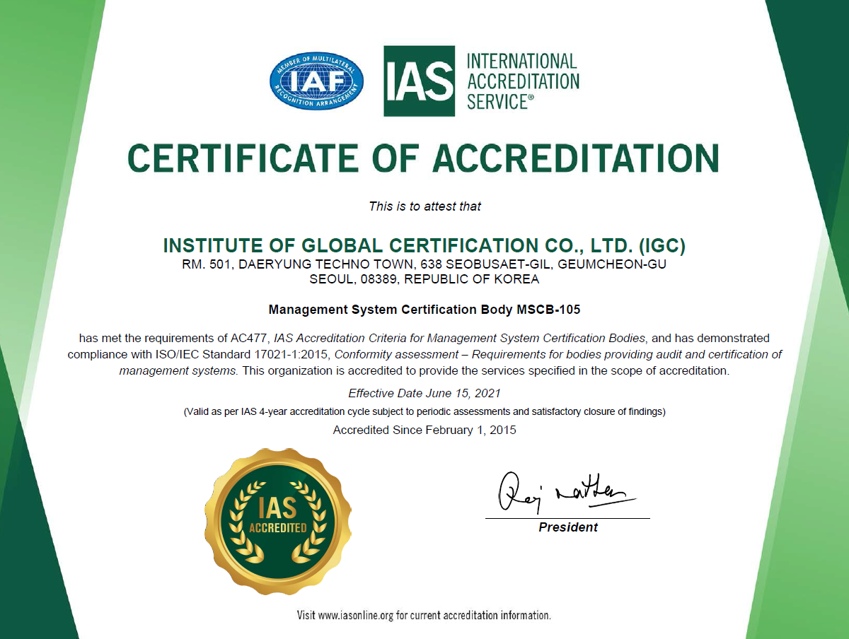 Accreditation Certificate